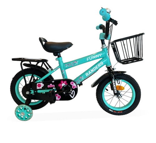 Bicicleta Infantil Niñas Rodado 12 Randers Funny Verde Agua