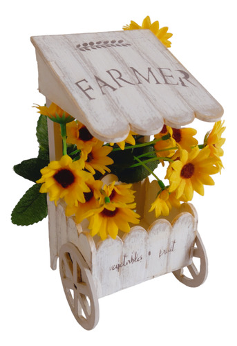 Imagen 3 de 3 de Carrito Artesanal Porta Macetas Caramelera Boho Chic