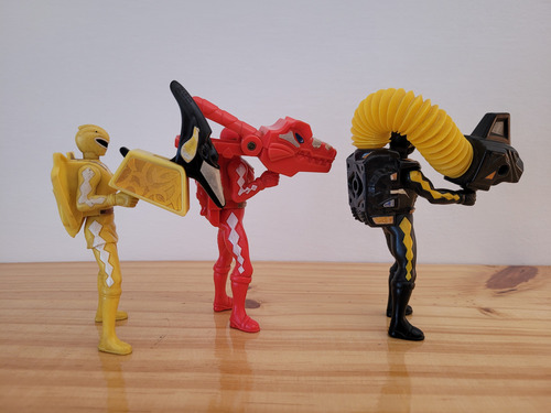Power Rangers Dinothunder Negro Rojo Amarillo Mc Donalds (Usado)