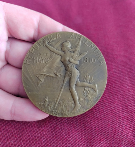 Medalla Del Centenario Argentino 1810 1910 Lefebvre (Usado)