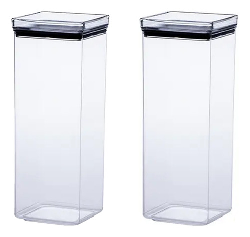 Kit 2 Potes Hermético Porta Mantimentos Com Tampa 1350ml