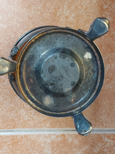 Antiguo Soporte O Base Para Botellas Baño De Plata Dañado (Usado)