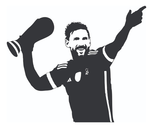 Calco Vinilo Sticker Messi Con La Copa Del Mundo