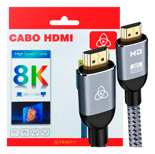 Cabo Hdmi 2.1 8k Ultra Rápido 2m Compatível Ps5 Xbox Series