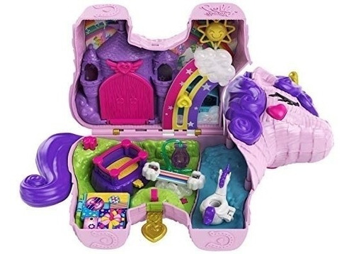 Polly Pocket Fiesta Piñata Unicornio, Incluye 25 Sorpresas