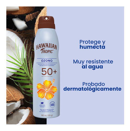 Protector Solar Hawaiian Tropic Ozono 50+ Fps C-spray 180 Ml