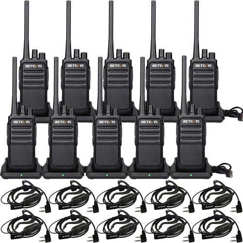 Walkie Talkies Rt17 Auriculares Alcance Largo Recargables