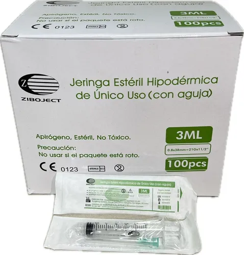 Jeringa 3ml 21gx11/2 (3partes L.lock) Caja X 3000 Unds