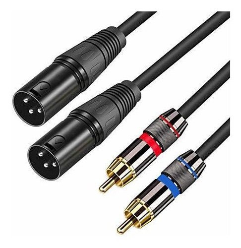 Cable Doble Rca Macho A Xlr Macho De 5 Pies, Cable Rca A Xlr