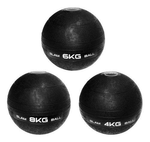 Kit Medicine Ball Slam Ball Bola Peso Crossfit 4kg 6kg E 8kg