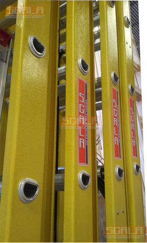 Escalera Dielectrica Extensible Fibra 140 Kg 16 Pel. - Scala