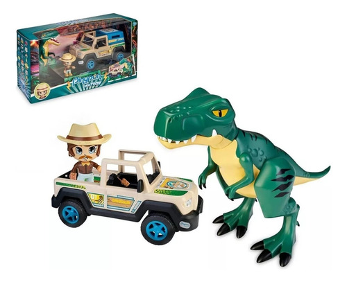 Pin Y Pon Action Wild Camioneta + Figura + Dinosaurio T Rex