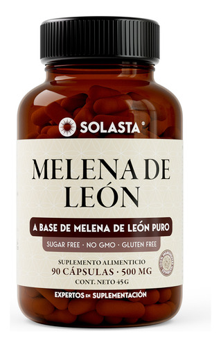 Melena De León De 90 Cápsulas | Solasta® Sabor Sin Sabor