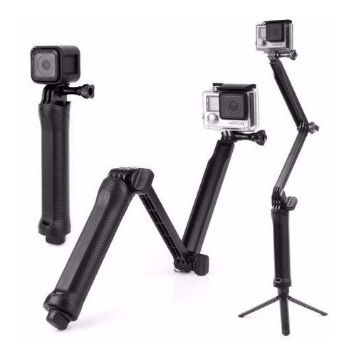Kit Gopro 5 6 7 Black Caixa Estanque Bastão 3way Boia Maleta