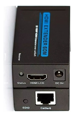 Extensor Hdmi 60m Conversor Via Cabo De Rede Cat 5/6