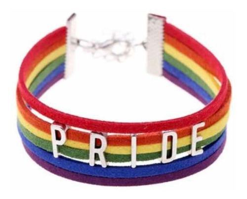 Pulsera Arcoíris Multicapa Tejida A Mano Con Letras