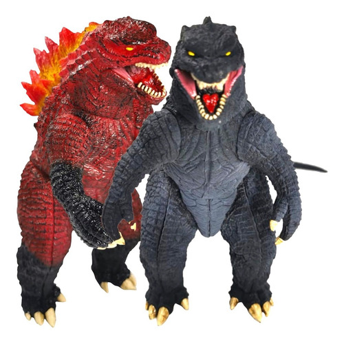 Combo 2 Figuras Godzilla Rojo Negro Gojira Juguete Sonido