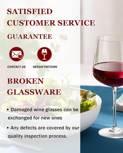 Jbho Hand Blown Italian Style Crystal Burgundy Wine Glass...