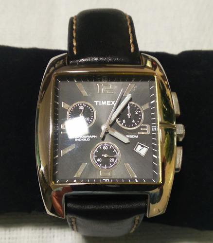 Relógio Timex Monaco Analógico Quadrado Couro Usado Lindo