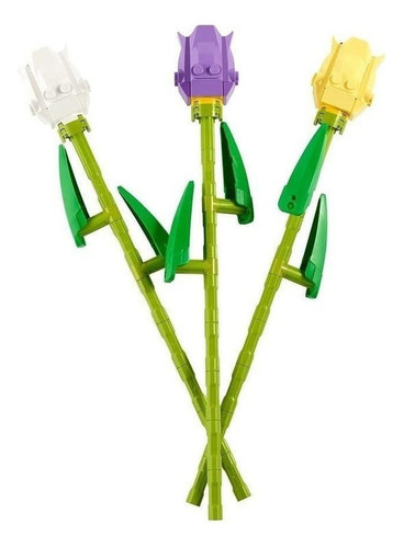 Bloques De Construcción De Tulipanes Con 3 Flores.