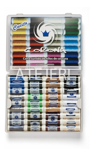 Imagen 2 de 10 de Hilos De Costura 100 % Poliester Corona X 72 Bobinas Surtida