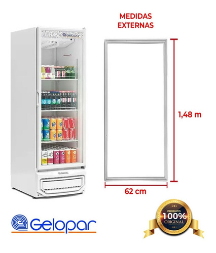 Imagem 4 de 5 de Borracha Gaxeta Refrigerador Gelopar Gptu40 62x148