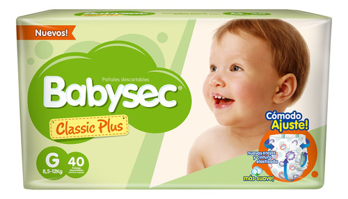 Pañales babysec Classic Plus Hiper G X40 - Bebés Y Niños