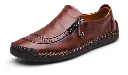 Hombre Diseño Cremallera Zapatos Casual Mocasines 38-48