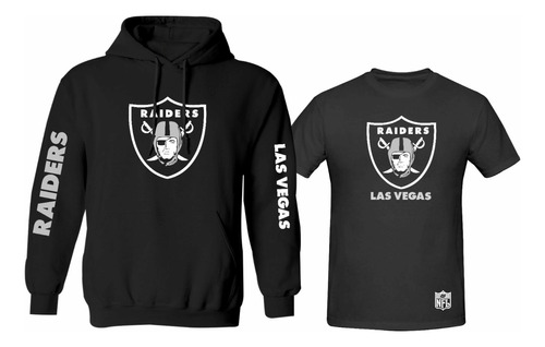 Kit De Sudadera + Playera Modelo Las Vegas Raiders Estampado