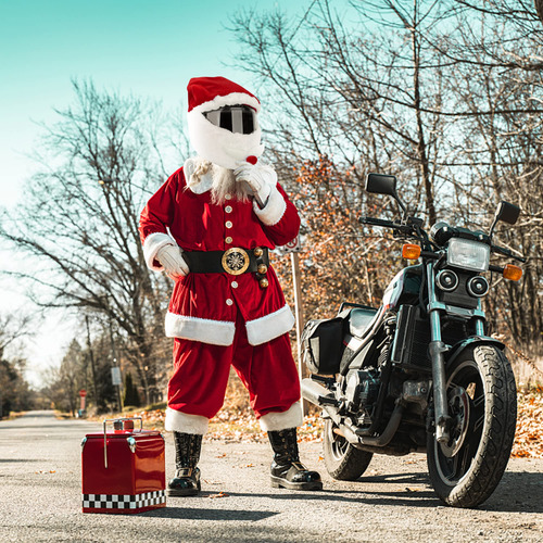 Funda De Casco De Motocicleta Papa Noel Navidad Color Diseño Tamaño Del Casco