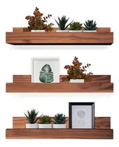Comprar Kit 3 Repisas Estantes Biblioteca Especiero Madera Pino 60cm Color Cedro