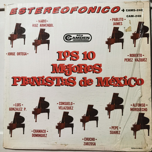 Disco Lp: 10 Mejores Pianistas-mexico