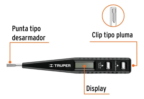 Tester Probador Digital De Tensión Y Polaridad Truper