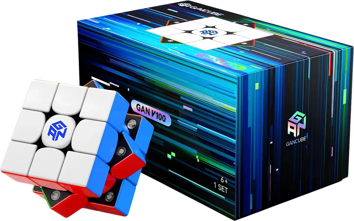 Cubo Mágico GAN V100 Leap Frosted 3x3x3 Mágnetico Stickerless Speedcube Profesional