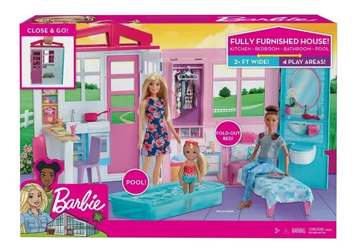 Casa Barbie Piscina Boneca