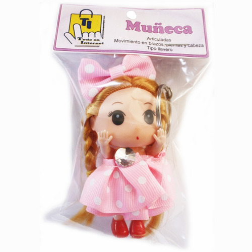 Muñeca Llavero Varios Modelos Y Colores Mov. Brazos Piernas