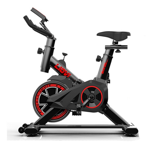 Bicicleta ergométrica Liovi Semi Profissional para spinning cor preto e vermelho