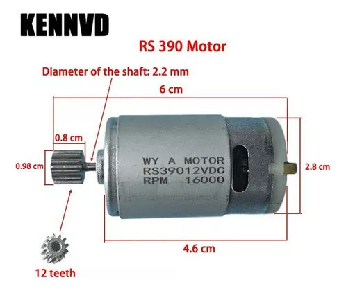 Coche Eléctrico Infantil Motor Rs380 Rs390 Rs550 12v 24v R