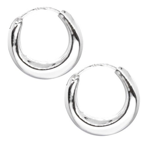 Aros Argolla 20 Mm Modelo Argentino Bote Plata Ley 925