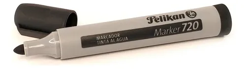 Marcador Tinta Al Agua Punta Redonda Negro Pelikan 720 X12