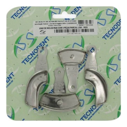 Moldeiras Parcias Lisa Inox Com 4 Peças- Tecnodent