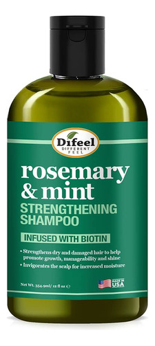 Difeel Champ Fortalecedor De Menta De Romero Con Biotina, 12