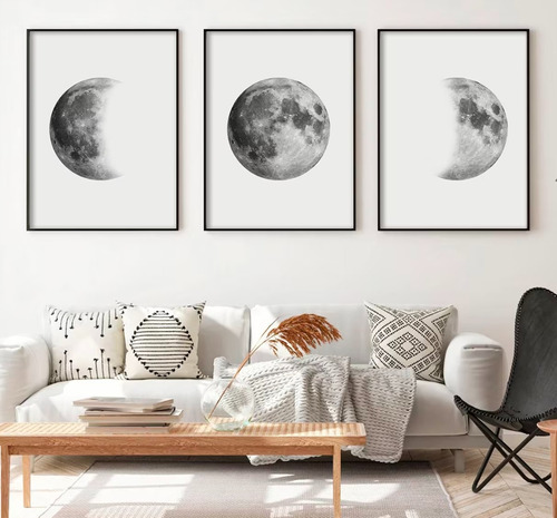 Fases De La Luna C/marco Flotante Canvas Cuadro Decorativo