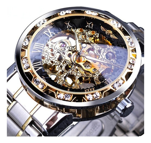 Men's Luxury Watch Steel Automatic Mechanical Skeleton