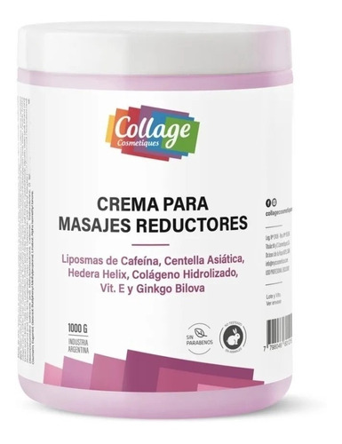 Crema Para Masajes Reductores Collage X 1kg 