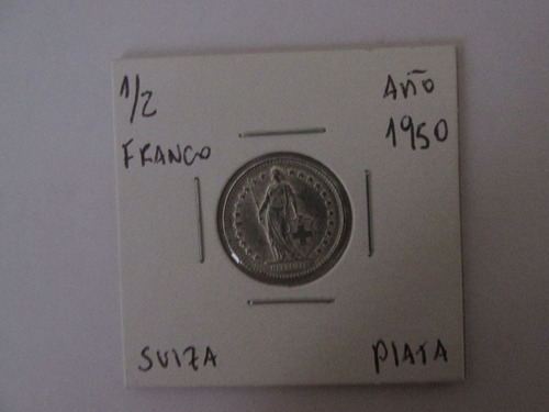 Antigua Moneda Suiza 1/2 Franco De Plata Año 1950 Unc