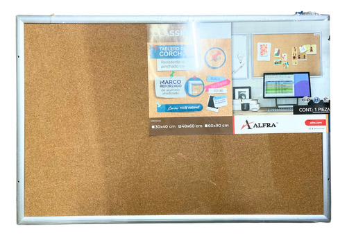 Tablero De Corcho Alfra 40cmx60cm Mod:6001 Pizarron