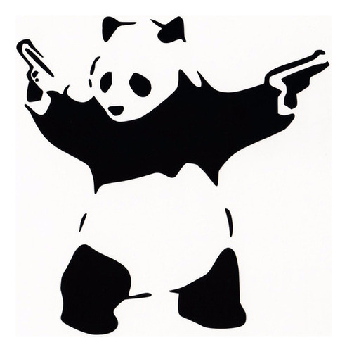 Calco Sticker Decorativo Panda Con Armas Banksy