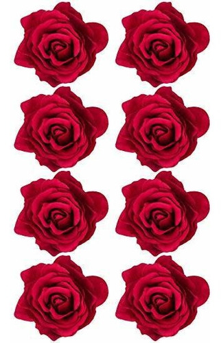 Clip Outus 8 Piezas Rose Horquilla Del Pelo Flores Flor Pin 