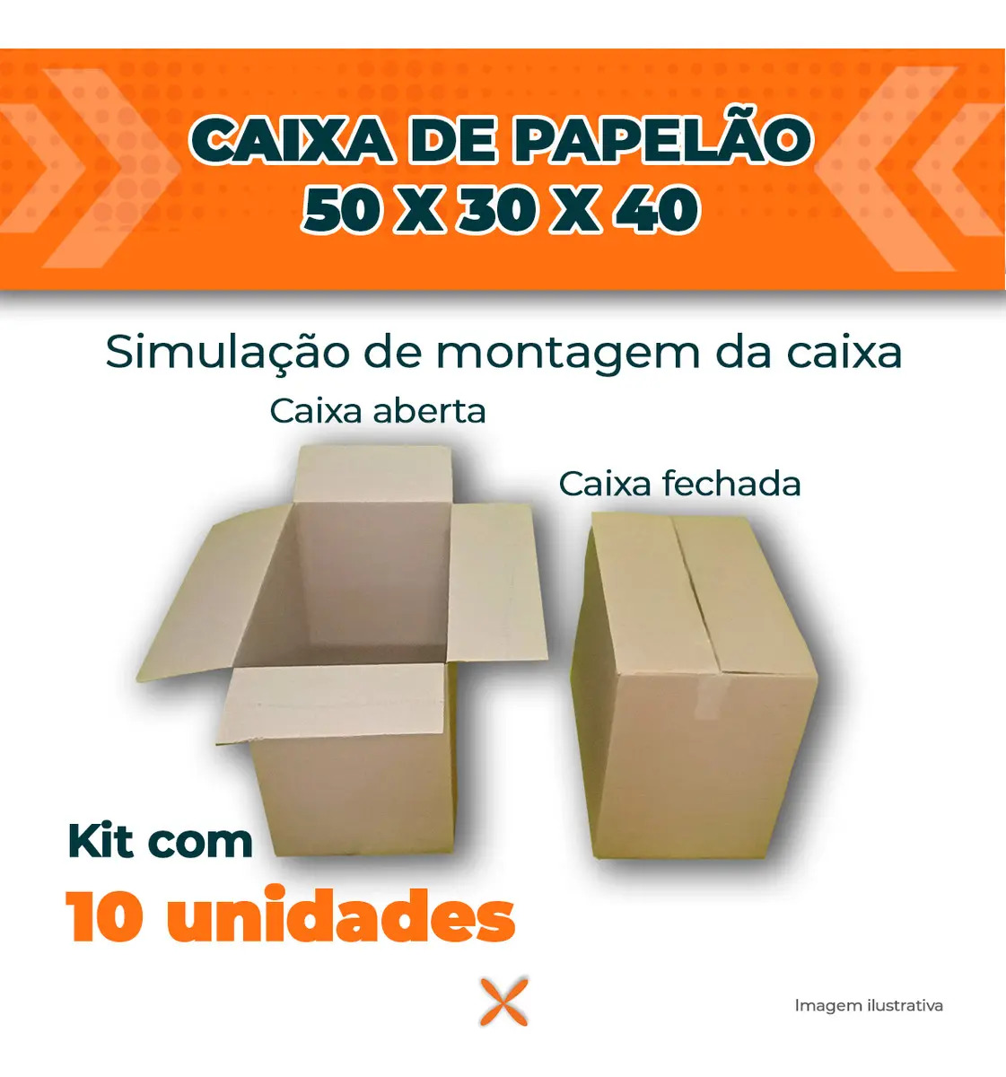 Kit 10 Caixas De Papelão Grande Medidas 50x30x40 P/ Mudança Cor Parda